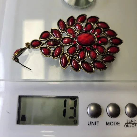 Red Earrings- New - Picture 3 of 5